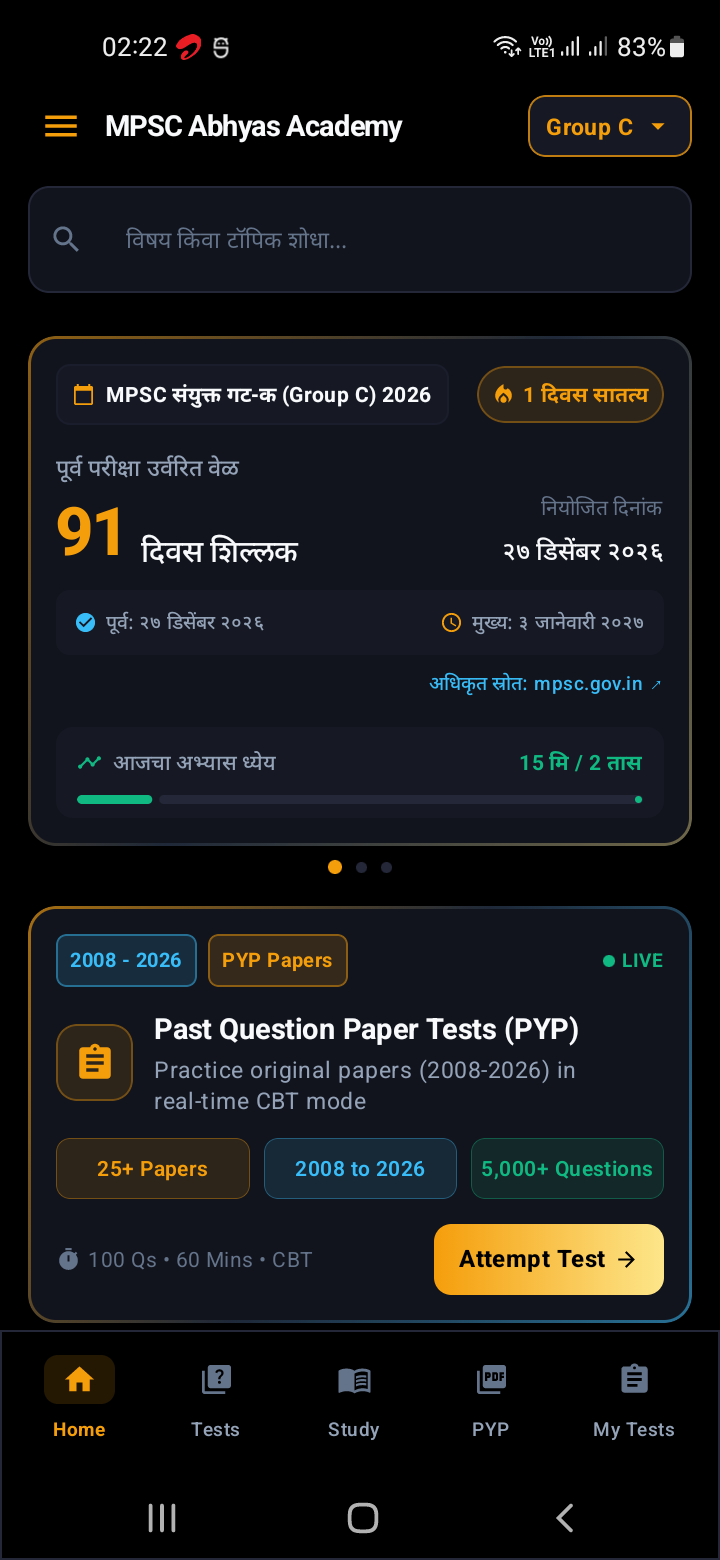 MPSC Abhyas Dashboard